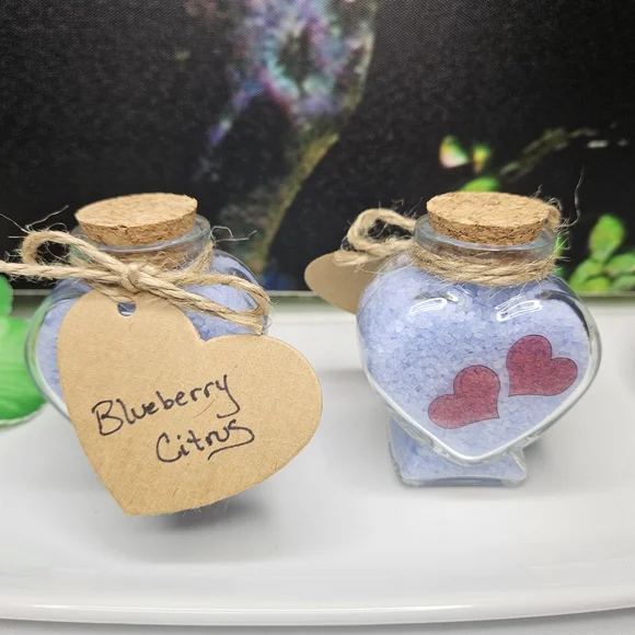 Hand Decorated Glass Bottle Filled With Bath Salt - Picture 3 of 3